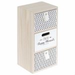 THE HOME DECO FACTORY hd4570 3 cassetti, Legno, Beige-Noir, 14 x 12 x 30 cm