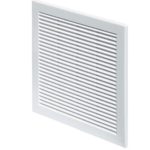 Ventilation Grille 300×300 with fly net. White high quality plastic(TRU-10) by FUSSY CHOICE LTD