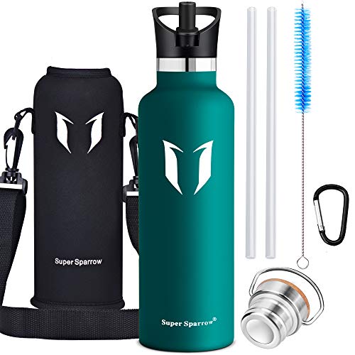 Sportneer® Bottiglia Acqua in Acciaio Inox, Portatile Borraccia Termica 500ml/750ml, Doppia Parete in Acciaio Inox coibentato Bottiglia di Acqua, Bottiglia Sportive Thermos, Facile da Pulire