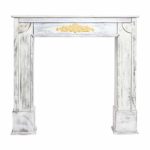 Rebecca Mobili Cornice Decorativa Shabby, Caminetto Finto Legno, Bianco, Design Vintage, Living – Misure 100 x 105 x 21 cm (HxLxP) – Art. RE4863