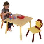 Liberty House Toys – Set Tavolo e due sedie"giungla", legno, multicolore