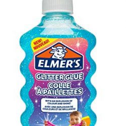 ELMER’S Colla Glitterata, Lavabile e Adatta ai Bambini, Ottima per Realizzare Slime, 177 ml, Blu