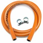 S&M 321535 Kit Tubo Omologato Gas Butano da 1,5 Metri – Ø 9 mm con Fascette con Linguetta, Arancione