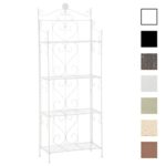 CLP Scaffale in Ferro Lenja Rustico – Scaffale a Muro Decorativo Shabby Chic – Étagère 4 Mensole Grigliate – Porta Fiori Piante Soggiorno o Cucina 160x60x30cm