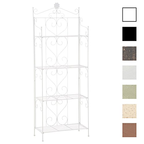 CLP Scaffale in Ferro Lenja Rustico – Scaffale a Muro Decorativo Shabby Chic – Étagère 4 Mensole Grigliate – Porta Fiori Piante Soggiorno o Cucina 160x60x30cm