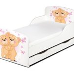 Letto Lettino Per Bambini In Legno Cassetto Cassettone e Materasso Magnifiche Stampe  Dimensioni 140×70 Motivo Amare Gli Due Orsacchiotti Amico Orso Animale Coccoloso