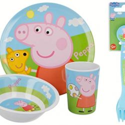 Peppa Pig, set di stoviglie in melammina, 5 pezzi