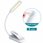 Luce per Libro Portatile, OMERIL Lampada da Lettura Ricaricabile USB, Lunga Durata e Dimmerabili Senza Livelli, 3 Modalità 9 LEDs, Lampada Lettura Notturna con Clip per Letto, Viaggi, Tablet