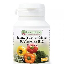 Folato (L-metilfolato) 1000μg x 90 capsule, 5-MTHF Forma attiva di acido folico/vitamina B9, Supporta la normale crescita del tessuto materno durante la gravidanza, PRENATALE, Prodotto in Galles