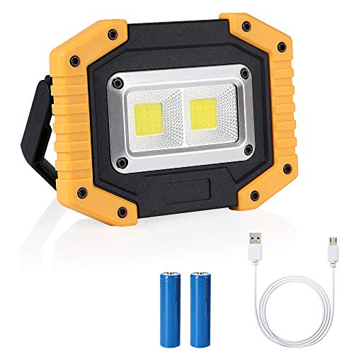 flintronic LED Portatile, 20W&1500LM LED Ricaricabile con Batteria Ricaricabile Integrata 2X COB Lavoro Luce da Campeggio Lamp Impermeabile, 3 Modalità Regolabili 2