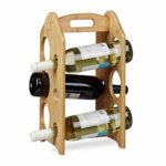 Relaxdays 10020243 Cantinetta per Vino 6 Bottiglie, Legno, Marrone, 20x20x40 cm