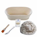 Jingmei Cestino ovale da lievitazione, diametro: 25 cm, altezza: 8,5 cm Banneton Proofing, 10 "Ovale Banneton Brotform per pane e impasti Proofing Rising Rattan ciotola(750 g di impasto)