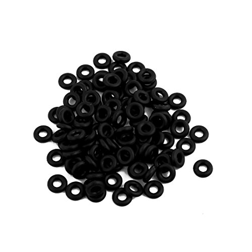 sourcingmap 100pz nero 7x3x2mm flessibili per uso Industriale O ring in gomma sigillata olio gli anelli sigillata