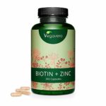 Biotina 10,000 MCG (365 Compresse – Fornitura di un Anno) – Dose Elevato Integratori Capelli e Pelle infusa con Olio di Cocco – Adatto per Vegetariani e Vegani – Prodotto nel Regno Unito da Nutravita