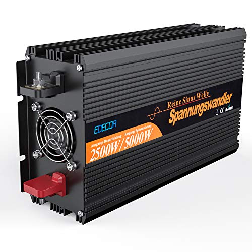 EDECOA Power Inverter Onda Sinusoidale Pura 2500w 5000w Trasformatore di Tensione Convertitore DC 12v in AC 220v 230v Invertitore di Potenza