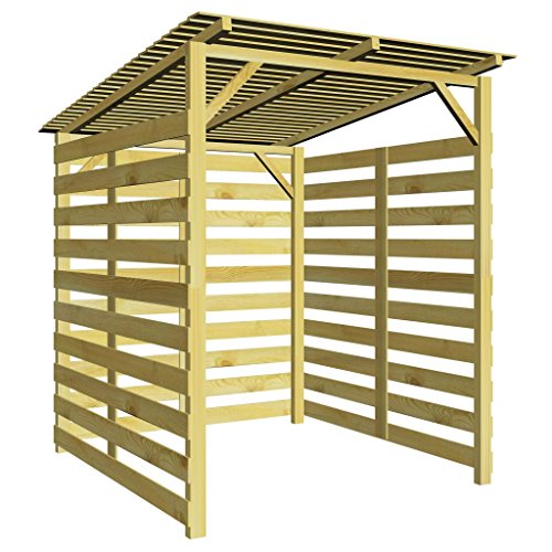 Tidyard- Capanno per Legna da Ardere in Pino Impregnato, Capanno da Giardino 170x200x200cm