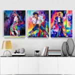 XuFan Figura Pittura a Olio Famosa Stella Michael Jackson Tela Pittura murale Poster Decorazione Domestica Stampa su Tela 40cm x60cm x3p Senza Cornice