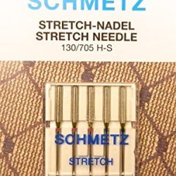 Schmetz 5 aghi stretch per macchine da cucire (a pistone piatto), per tessuti elasticizzati, 130/705 H-S, spessore 75/11 / 90/14 2