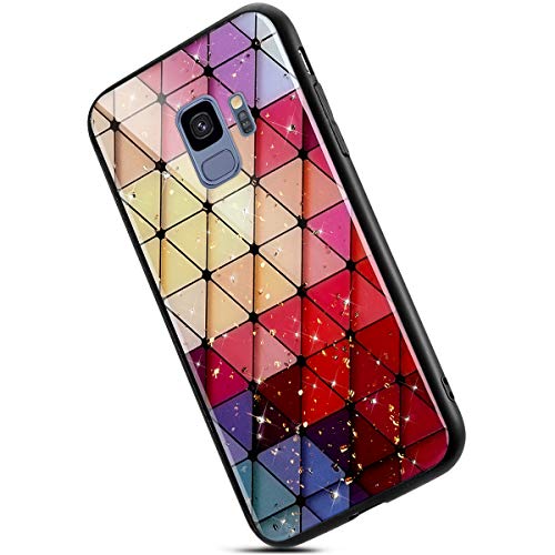 Ukayfe Custodia Compatibile con Samsung Galaxy S9 Cover Trasparente Morbido TPU Silicone Bling Brillantini Glitter Ultra Sottile TPU e Hard PC Antiurto Bumper Case-Trapuntato