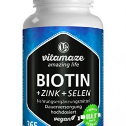 Biotina Trattamento 4 Mesi • 120 capsule • Zinco Selenio Vitamina B7 • Unghie Acceleratore Crescita Capelli • 900% VNR • Registrata Ministero Salute