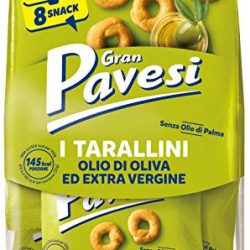 Gran Pavesi Snack Tarallini Olio di Oliva ed Extra Vergine, Senza Olio di Palma – 8 Pacchetti (256 g)