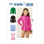 KWIK SEW, Cartamodelli per Abiti da Pattinaggio Bambina, Istruzioni in Inglese