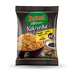 BUITONI YAKISOBA GUSTO POLLO Noodles Istantanei Verdure Salsa con Soia 2 Porzioni