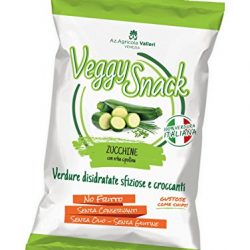 Veggy Snack Zucchine disidratate con erba cipollina (10 buste da 15 g, NO GRASSI, NO CONSERVANTI, 100% PRODOTTO ITALIANO)