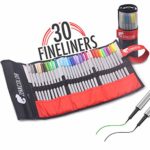 Zenacolor 30 Pennarelli Punta fine – con Scatola Astuccio – Colori Pennarelli per Adulti FineLiner 0.4mm – Ideali per Scritte, Disegno di precisione, Sfumature, colorare, Fumetti, Manga.