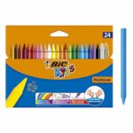 Bic Kids Plastidecor Pastelli Colorati Confezione da 24 Pastelli Colori Assortiti