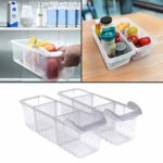 Kurelle Organizer Frigorifero 2 PCS – Frigorifero Conservazione Cestini (40cmx12cmx16cm) – Frigo Organizer Impilabili per Organizzazione Scaffali, Frigorifero, Cucina, Dispensa