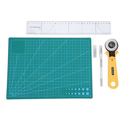 Akozon Cutter Stoffa Set Attrezzi da Cucito Cutter Circolare Professionale Taglierino Rotary Cutter Tagliare con Precisione e Facilità Stoffe e Carta