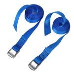 CSTOM 2x 250kg Cinghie di Fissaggio con Fibbia Tensionamento Rapido – 2.5m x 25mm, Blu