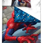 AYMAX S.P.R.L Spiderman Copripiumino Reversibile 140 x 200 cm + Federa 63 x 63 cm 100% Poliestere, Microfibra, Rosso, 200 x 140 cm