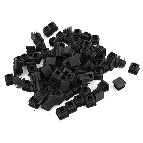 sourcingmap® 100pz nero plastica quadrato Non scivolo coperchi tubature tubo inserti tappo 15mm x 15mm 2