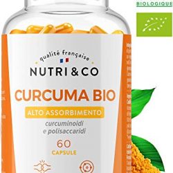 Curcuma Piperina Plus Zenzero Vitamina C-130 cpr-Altissimo Dosaggio Naturale Di Estratto Curcuma 1280,00Mg-Curcumina 200,00Mg-Piperina 10,00Mg-Potente e Veloce Brucia Grassi-Antinfiammatorio