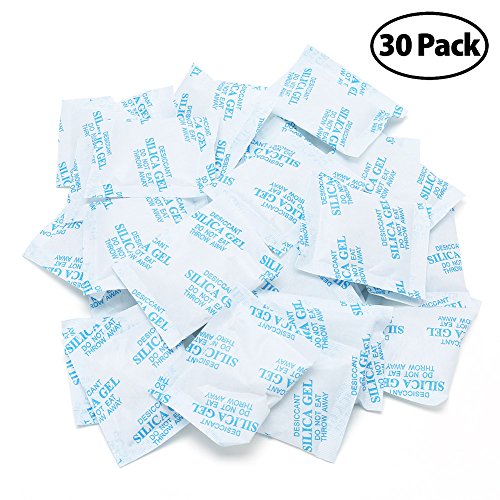 LotFancy Pacchetti Gel di Silice Deumidificatore Disidratante, 10g x 30 Confezioni, Assorbitore di Umidità Sicuro per Stoccaggio a Secco, non Tossico, Inodore