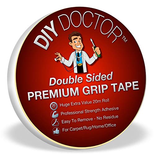 DIY Doctor, nastro biadesivo antiscivolo extraforte per tappeti, lunghezza 20 m, larghezza 21 mm