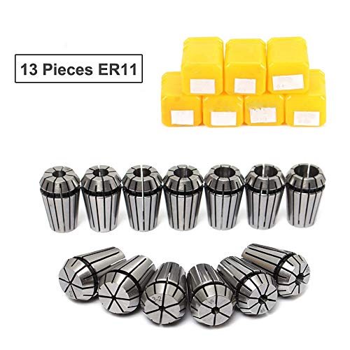 ER11 Collet set, MYSWEETY 13PCS ER11 1-7mm primavera Collet set per fresatura CNC macchina per incidere tornio Tool 2