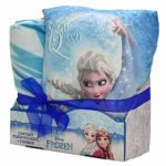 Disney Cofanetto Frozen Elsa Cuscino e Plaid, 100% Poliestere, Blu, 100 x 130 cm + 35 x 35 cm