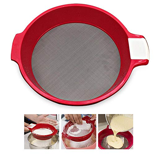 KOBWA setaccio per Farina in Acciaio Inox a Maglia fine setaccio Sifting Pan Cibo tè Zucchero Farina filtri per Cucina casa 8.5 * 6.7 in