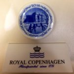 Royal Copenhagen / Placchetta di Natale 2014 / bianco, blu / porcellana