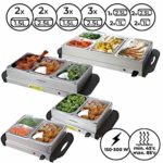 Jago Scaldavivande Elettrico per Buffet – Temperatura Regolabile 45-85°C, Acciaio Inossidabile, Coperchio Trasparente, Modello a Scelta – Chafing Dish, Buffet Server, Food Warmer