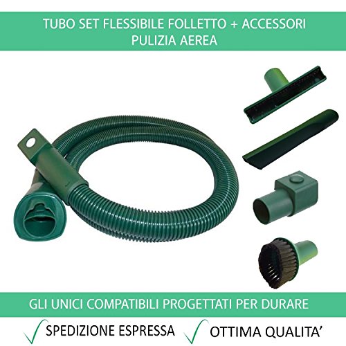 Tubo Flessibile + Accessori Compatibile Per Vorwerk Folletto VK 200 150 140 136 135 131 130 122 121 120 – Garanzia 24 Mesi Figevida