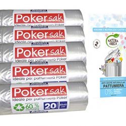 bama poker sak, Sacchetti Pattumiera, 60×65 cm, 5 Confezioni da 20 Sacchi più Omaggio Buste assorbi odori per pattumiere 2