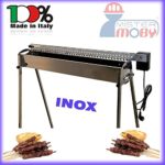 Mistermoby Tecnoroast Arrosticini Fornacella Inox +Kit Ruota Spiedini Elettrico