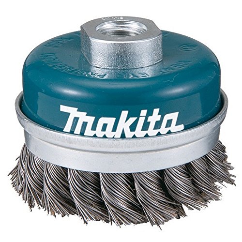 Makita D-24153 – Spazzola metallica 60 millimetri tazza inserimento m14 a forma di treccia in acciaio ondulato dritto 0,5 millimetri