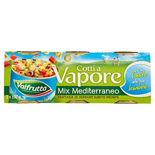 Valfrutta – Mix Mediterraneo, Vegetali Misti Sottovuoto -3 pezzi da 150 g