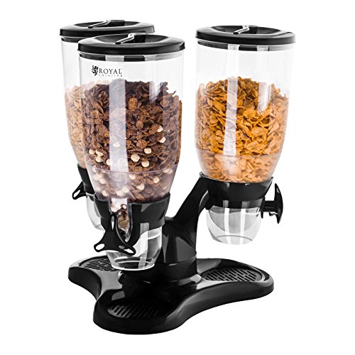 Royal Catering Dispenser per Cereali con 3 Contenitori (capacità 9 l)