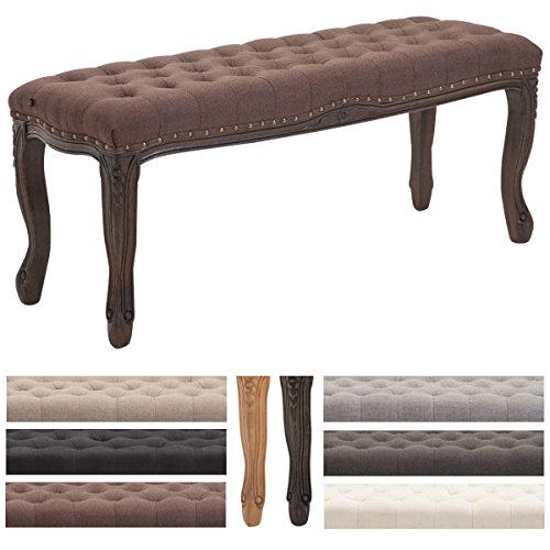 CLP Panca Interno Nefertiti in Tessuto E Legno di caucciù I Panchetta Imbottita E Trapuntata Design Chesterfield I Panca Fondo Letto Chic 2